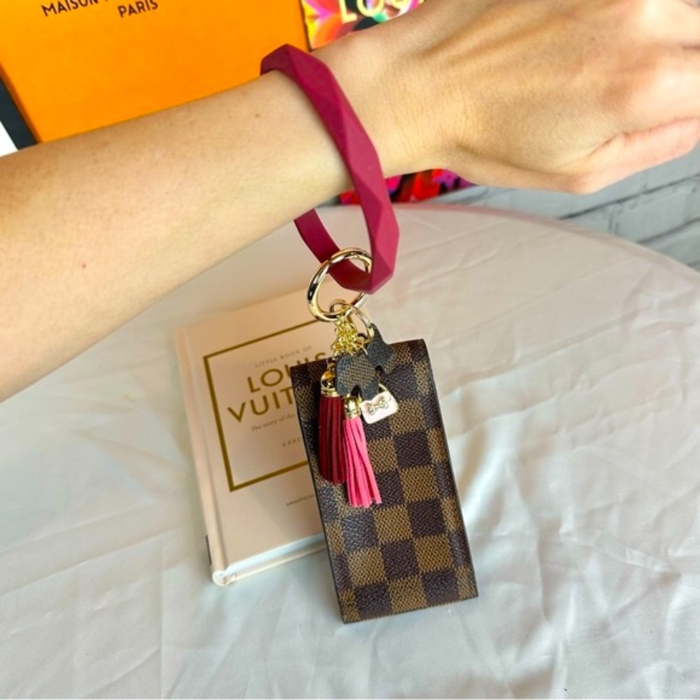 Louis Vuitton Damier Ebene mini pouch wristlet with charms - Picture 3 of 10